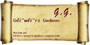 Gömöri Gedeon névjegykártya